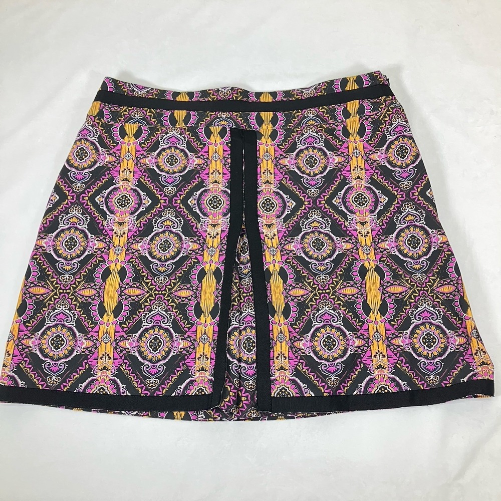 Emerald 18‎ Womens Black Purple Yellow Floral Golf Skort Skirt Size 14